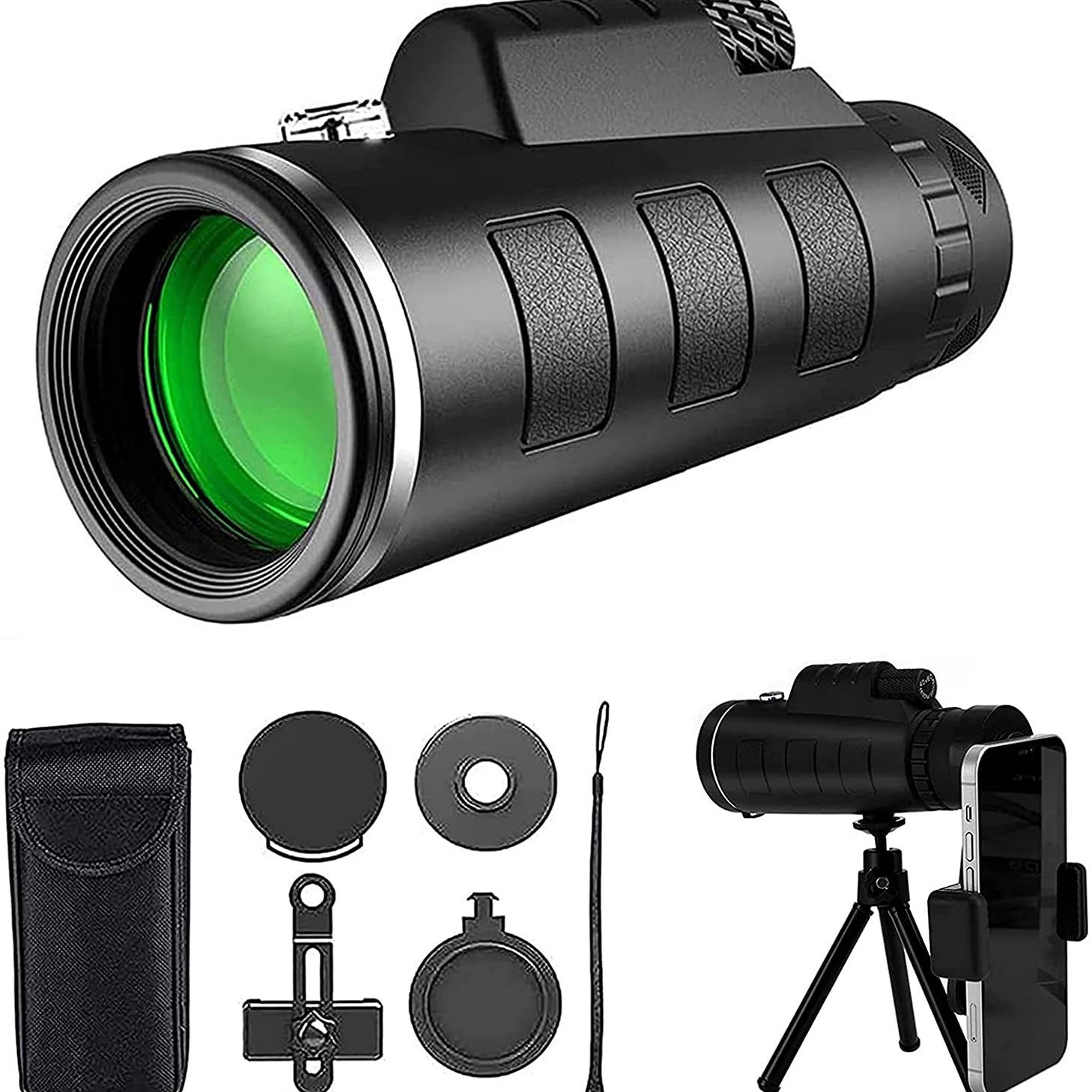 探界者户外寻蜂高倍高清单筒望远镜光学绿膜远拍带手机夹货源