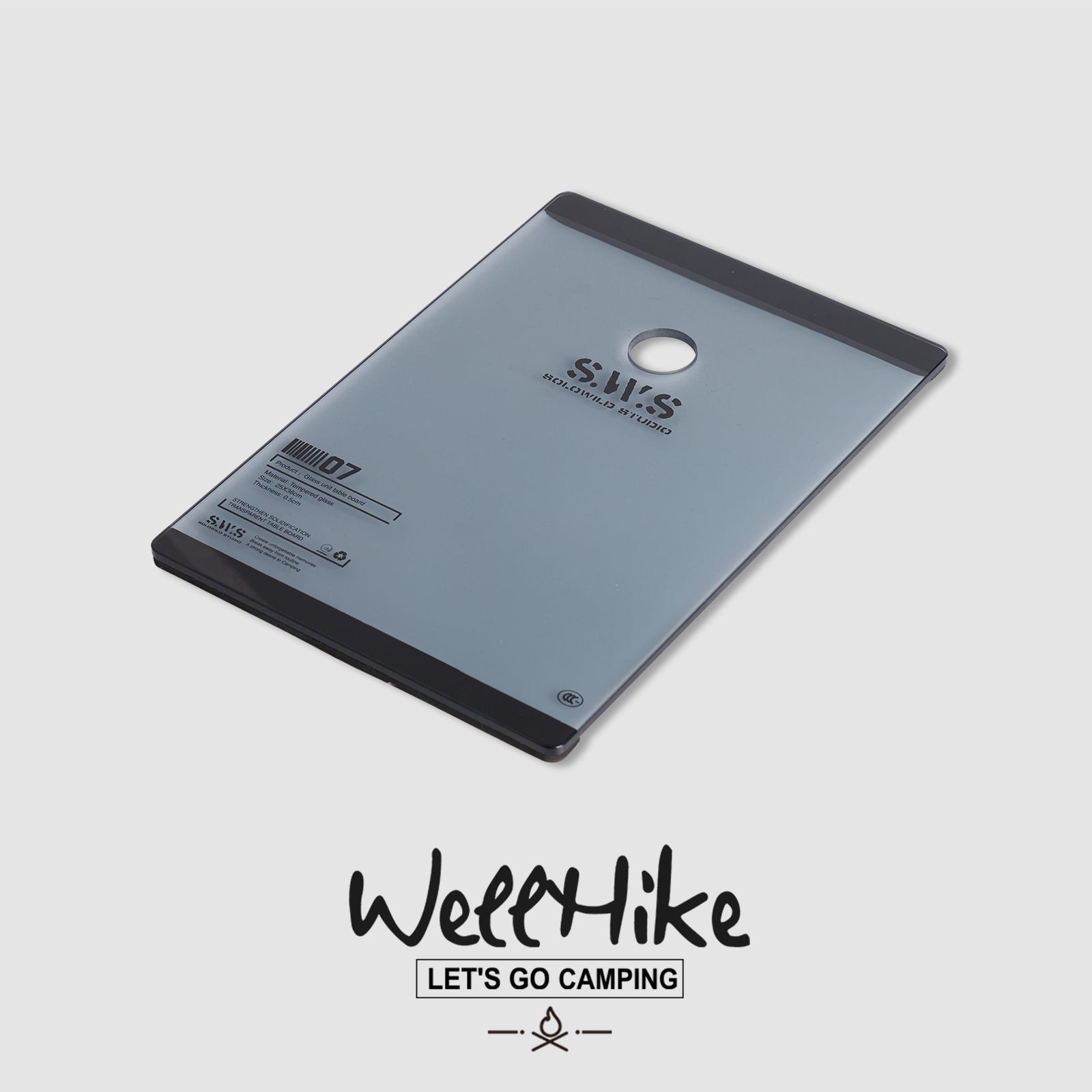 探界者WHIK户外IGT玻璃桌板一单元露营便携适配GZ灯氛围配件喝茶