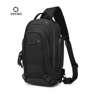 探界者胸包男士斜挎包大容量潮牌防水牛津布运动便携高级感男包