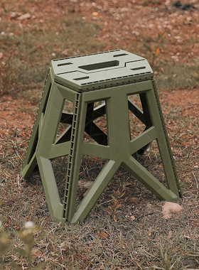 户外便携折叠凳子高脚方凳露营手提塑料凳板凳烧烤凳休闲钓鱼凳