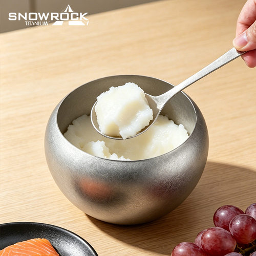 者SNOWROCK纯钛猪油罐油壶带过滤油渣家用带勺子盖子储油罐复古碗