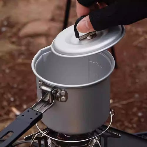 小奶锅户外山地野营便携烧烤煮水泡茶咖啡单人锅自驾折叠锅具
