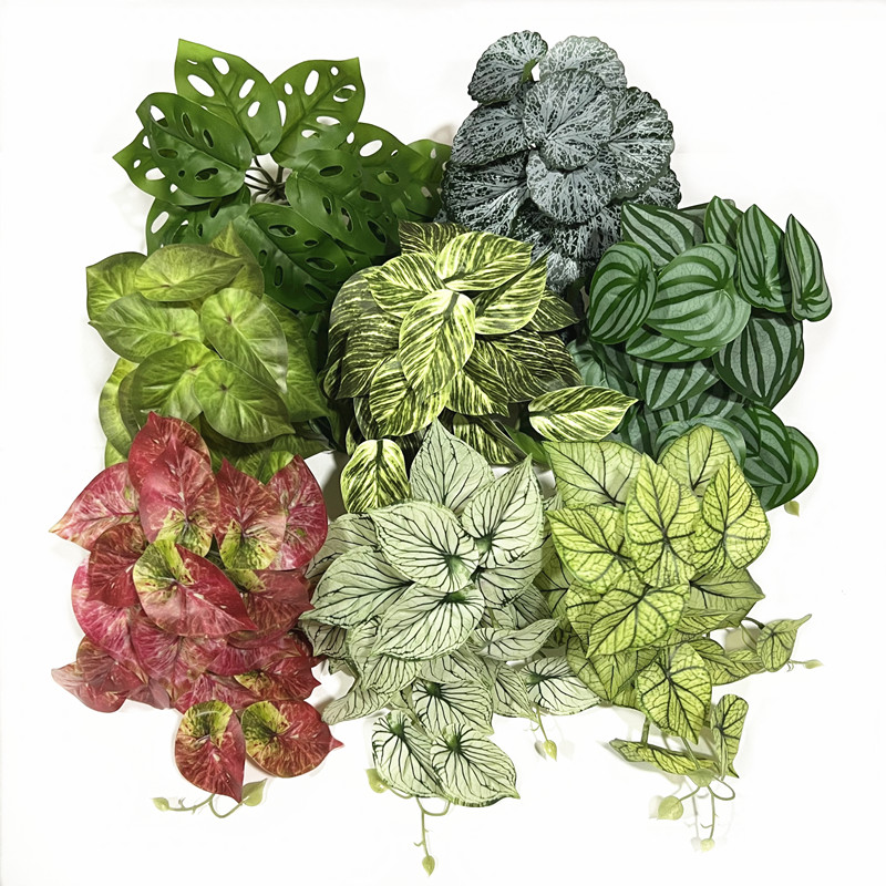 默默仿真绿植吊藤叶手感胶片布