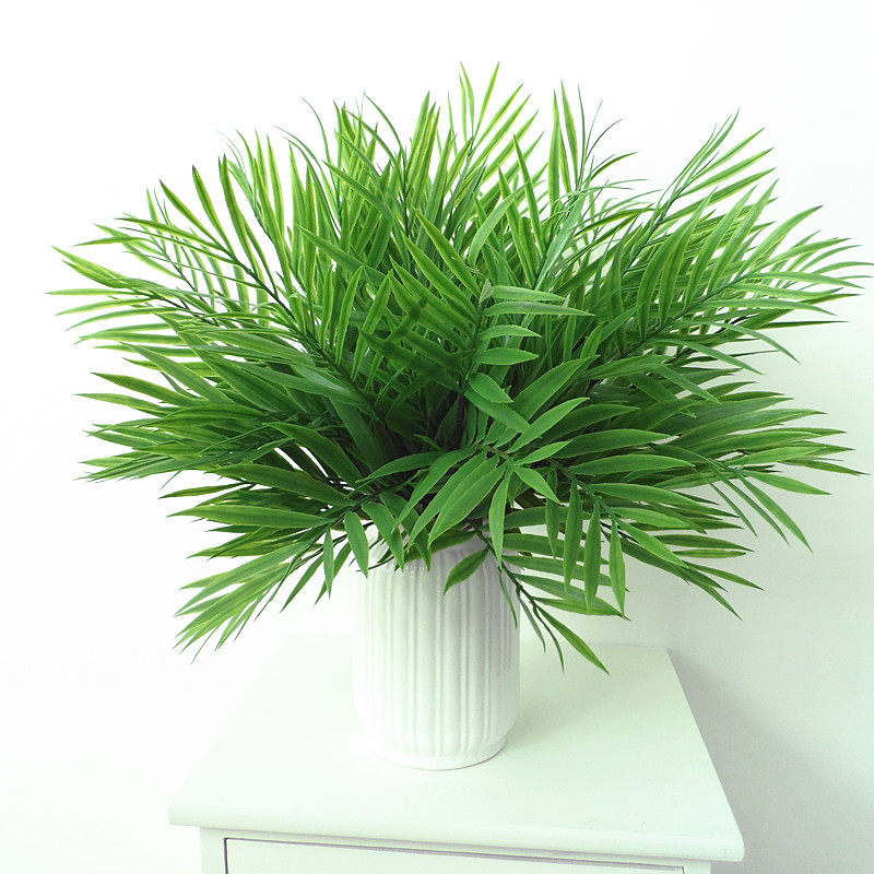 北欧风格仿真绿植把束散尾叶针葵叶夏威夷竹子植物墙装饰插花红绿