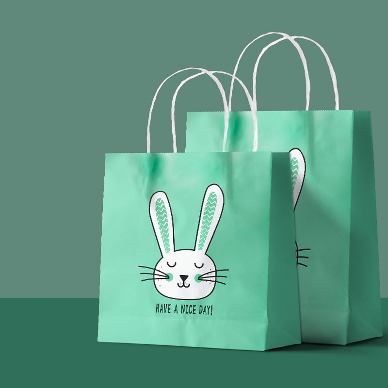 礼品袋伴手礼礼物包装袋环保创意可爱卡通小清新牛皮纸袋手提袋子