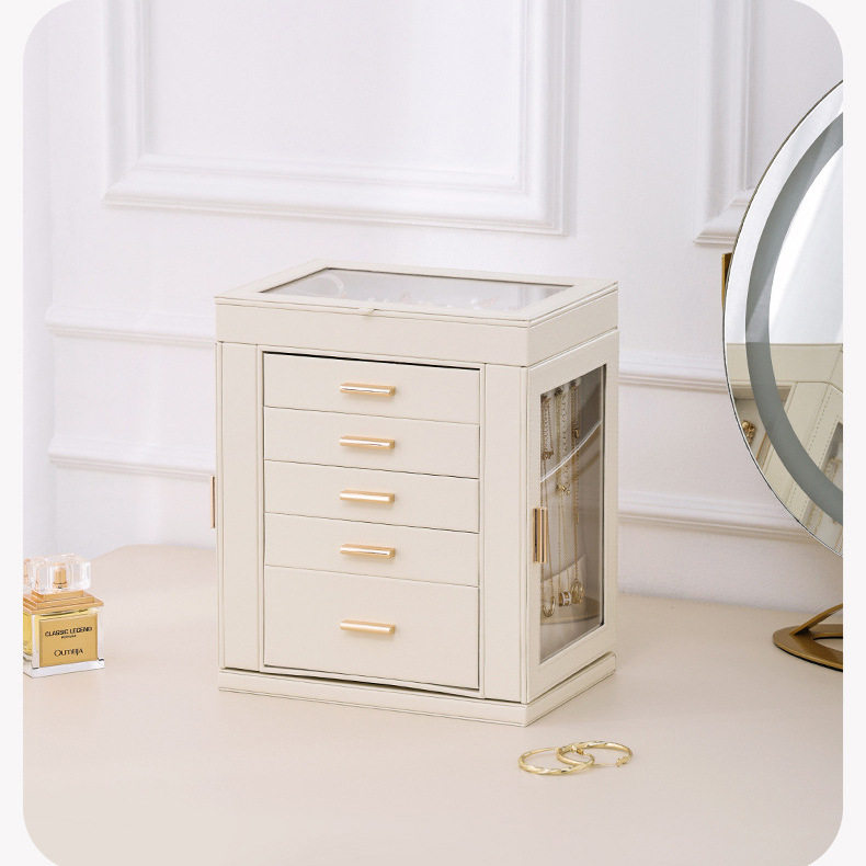 珠宝首饰收纳盒大容量多层可旋转戒指耳钉项链高档精致新年礼物箱,收纳整理,首饰盒,淘宝优惠券,粉丝福利购,淘宝优惠卷