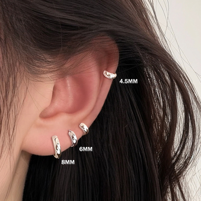 潮普纯银针耳扣女养耳