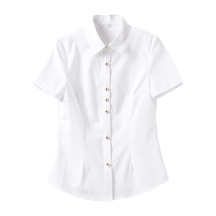 职业白衬衫女夏装酒店前台工作服商务正装衬衣餐厅服务员工装套裙