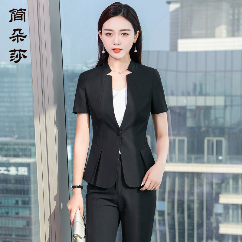 美容院时尚西服夏季薄款前台正装