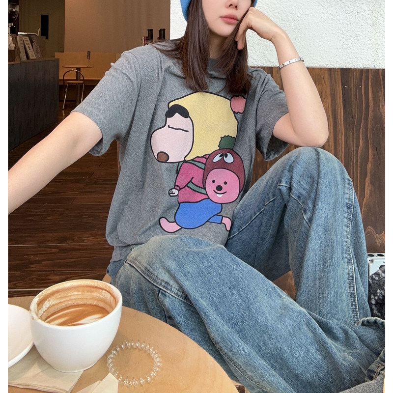 小新背包印花T恤正肩休闲卡通