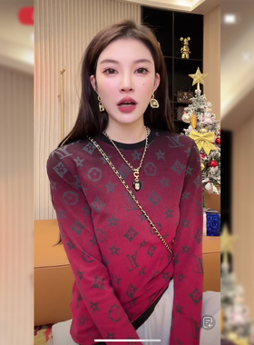 美式辣妹长袖t恤红色渐变独特别致修身显瘦春秋百搭打底衫上衣女