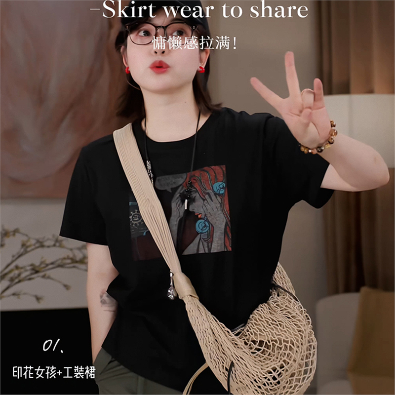 美式复古街头印花短袖t恤