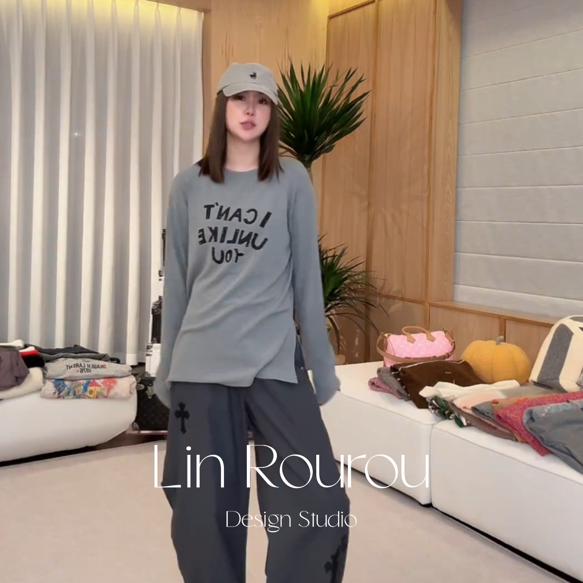 林肉【字母印花休闲长袖】