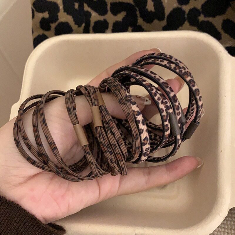 新款简约韩版豹纹格子扁橡皮筋发圈女扎头头绳扎马尾气质发绳头饰