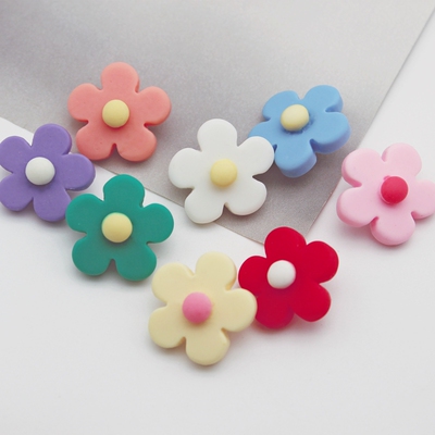 纽扣花朵哑光马卡龙立体儿童百搭