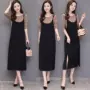 Mùa xuân và mùa thu mới 2019 của phụ nữ Hàn Quốc áo thun dây đeo dài đoạn lỏng lẻo dây đeo váy hai mảnh phù hợp với - váy đầm chân váy caro