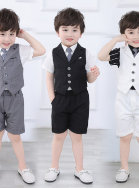 韩版夏季新款小孩子英伦舞台礼服