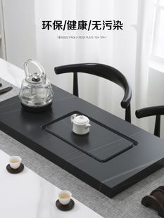 家岩板大理石白色茶盘简约一体式 电磁炉全自动上水茶台功夫茶具