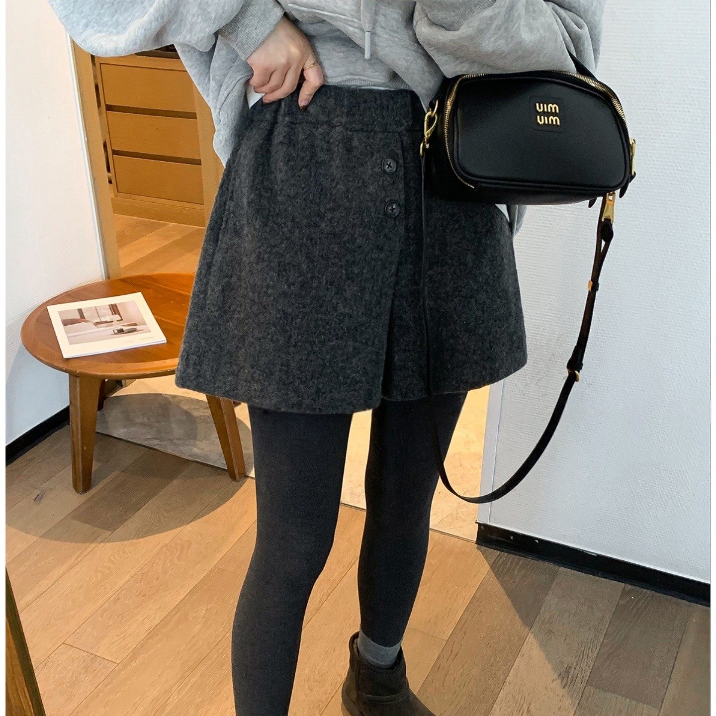 巨好看灰色毛呢阔腿短裤女大码胖mm2025秋冬新款高级感小个子裤子,女装/女士精品,大码裤装,淘宝优惠券,粉丝福利购,淘宝优惠卷