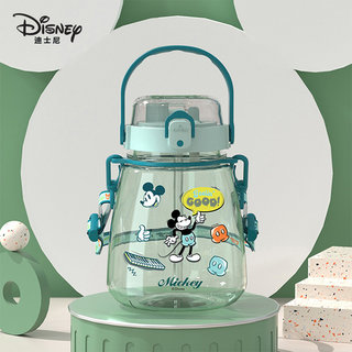 迪士尼塑料大肚杯高颜值运动吸管杯儿童直饮杯运动旅行大容量水壶
