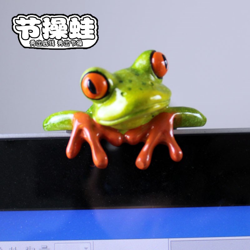 家居动物装饰品电脑办公桌面显示器摆件可爱创意小礼物青闪电发货