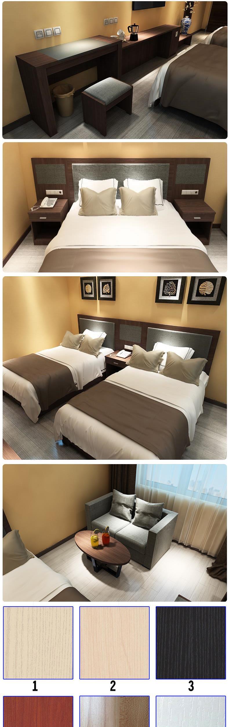 Giường lớn phòng tiêu chuẩn nội thất đầy đủ gói mềm cạnh giường máy tính gắn liền với bàn TV khách sạn căn hộ chung cư ký túc xá 1.8 - Nội thất khách sạn tủ quần áo gỗ