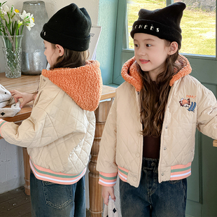 儿童女童冬季夹棉衣绗缝加厚校服神器内搭保暖内胆宽松外穿外套软