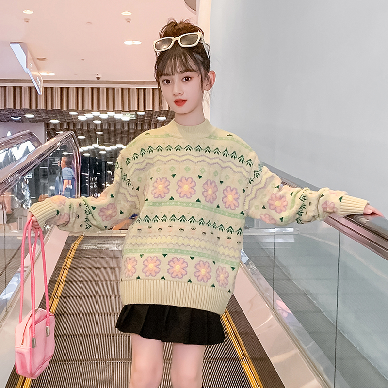 新款秋冬季女童韩版时尚休闲毛衣