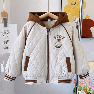 女童冬装夹棉棉衣短款绗缝加厚运动绗棉外套休闲保暖轻便短装棉服