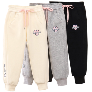 男女童冬季加绒加厚裤子宽松弹力羊羔毛保暖裤收口防风运动棉网红