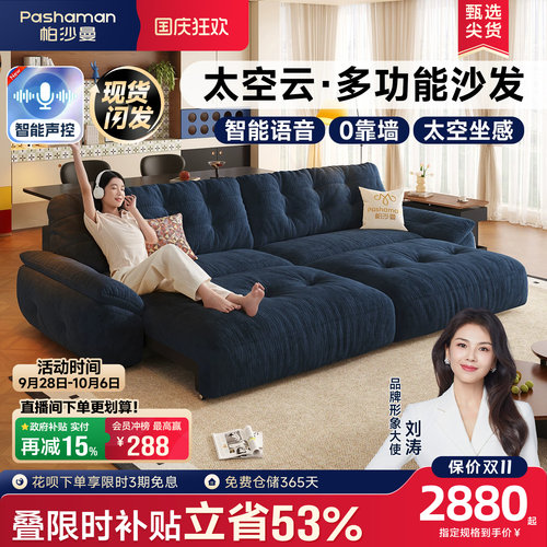 帕沙曼复古风电动伸缩折叠沙发床