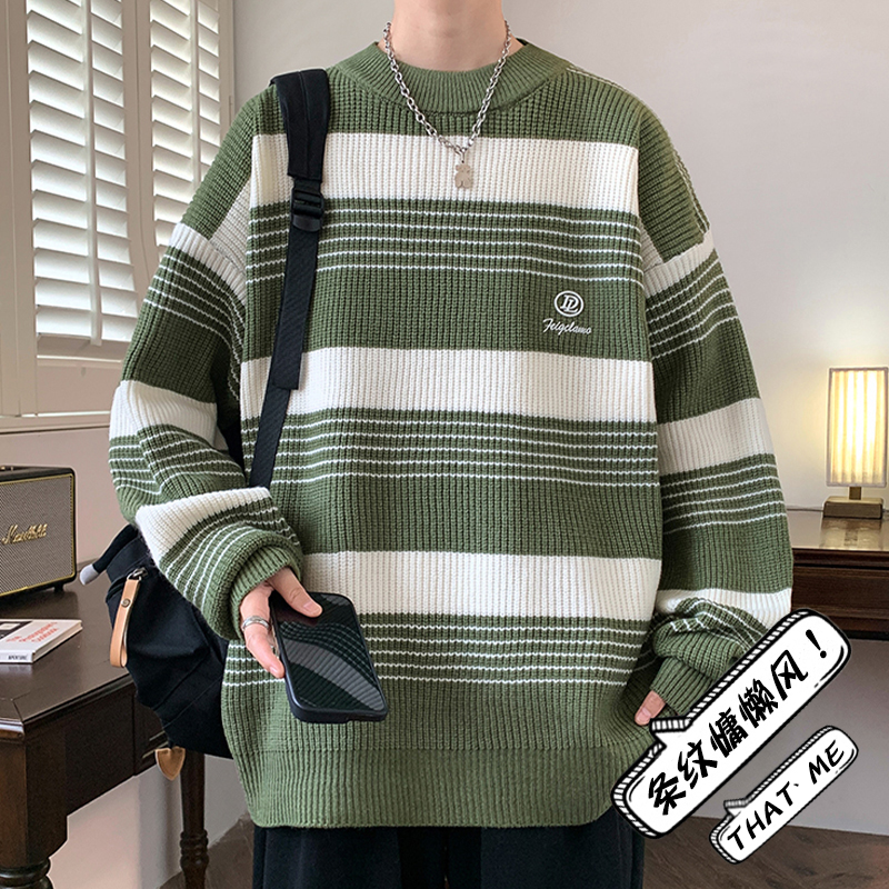 慵懒风毛衣YXH针织衫圆领