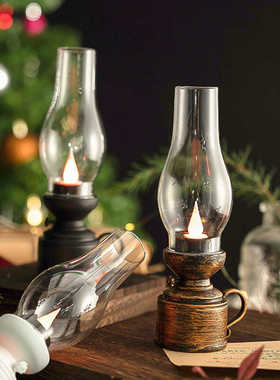 复古仿真蜡烛电子煤油灯圣诞节万圣节地摊夜市露营剧本杀小夜灯