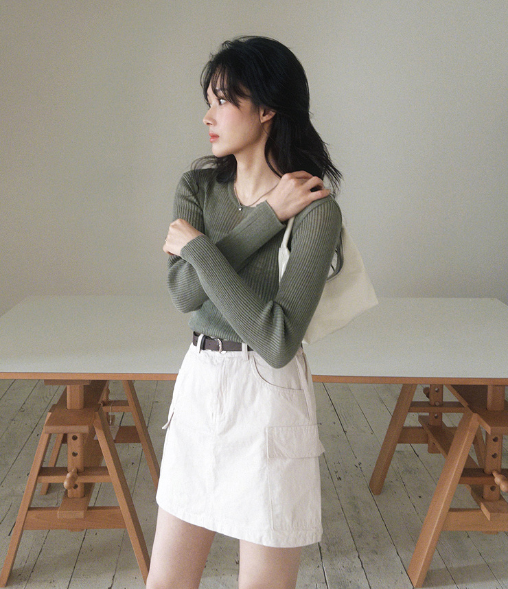 Slowand简约甜美防走光半身裙