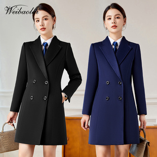 工作服大衣女冬职业酒店前台接待物业售楼部珠宝店工作服大衣女冬