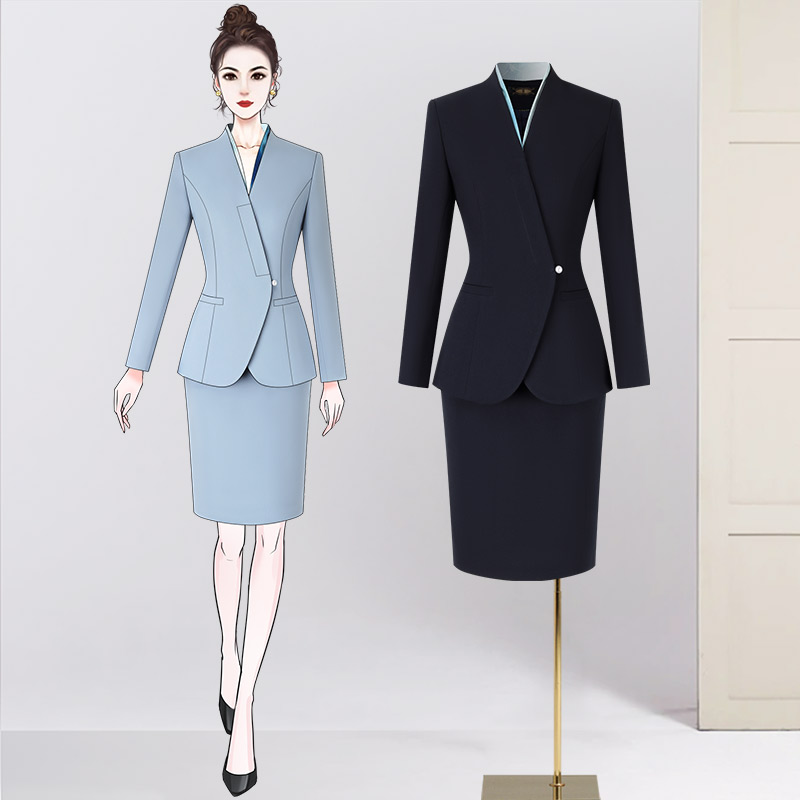 西装套装女酒店珠宝店工作服女