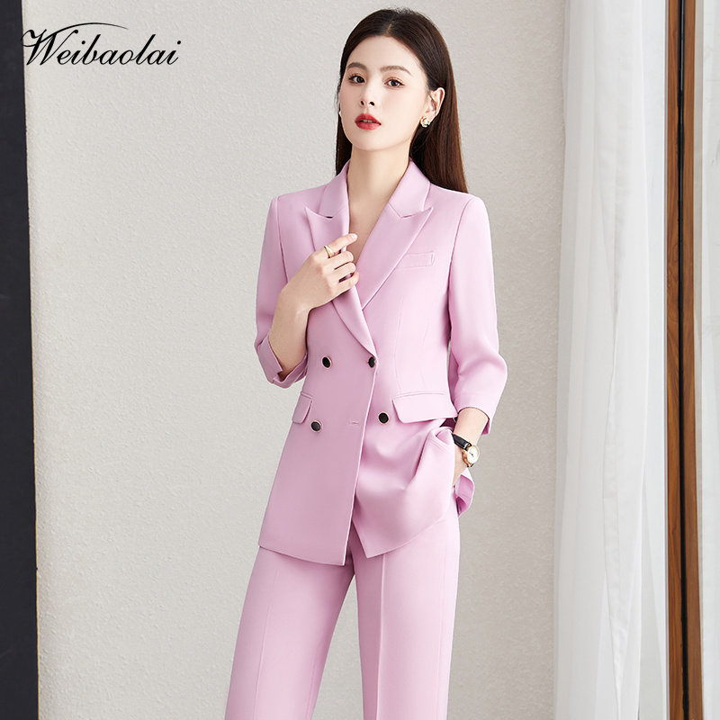 西装套装女小个子高级感 2024夏季新款通勤正装西服套装女高级感