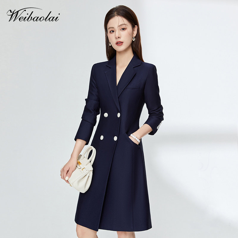 西装连衣裙职业装连衣裙女高级感秋冬加厚通勤显瘦西装裙工作服女