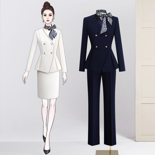 玮宝来职业套装女美容师工作服酒店前台接待珠宝店工服售楼部工装