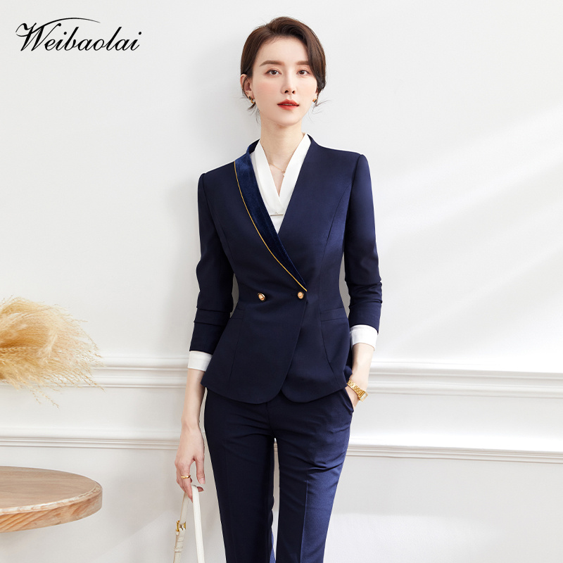 酒店前台售楼部工装女西装套装