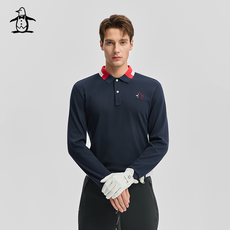 万星威高尔夫长袖翻领Polo衫