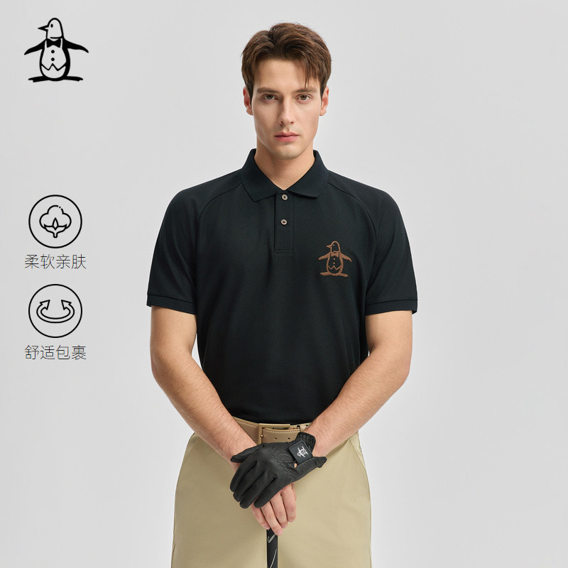 【刺绣logo】Munsingwear万星威高尔夫男士翻领舒适短袖POLO衫T恤