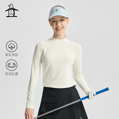 【进口面料】Munsingwear万星威高尔夫冬季女士半高领长袖T恤上衣