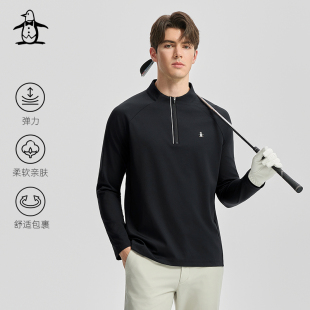 商务休闲通勤立领POLO衫 MUNSINGWEAR万星威高尔夫春夏男士 长袖