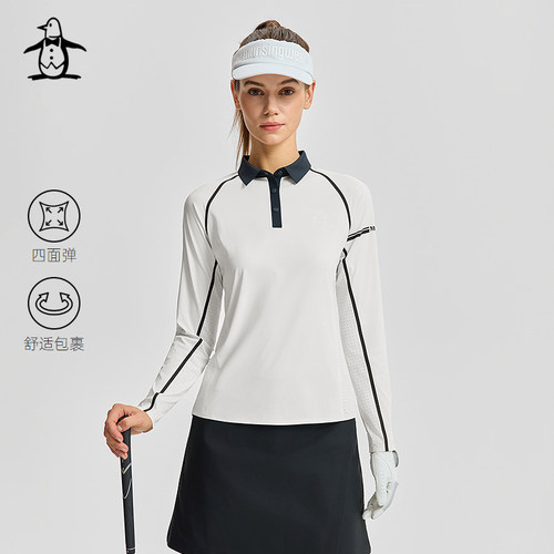 【四面弹】Munsingwear万星威高尔夫女士长袖POLO衫T恤
