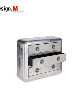 设计师 loft工业风hercules chest large cabinet/铝皮做旧床头柜