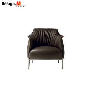 chair样板房售楼处矮背皮革沙发椅 Design.M设计师家具archibald