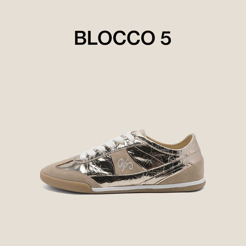 BLOCCO5秋冬拼接复古德训鞋