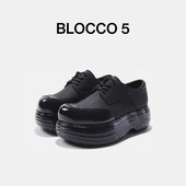 张杰同款 BLOCCO5男女同款 单鞋 厚底英伦乐福鞋 休闲松糕泡芙鞋