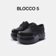 张杰同款 BLOCCO5男女同款 单鞋 厚底英伦乐福鞋 休闲松糕泡芙鞋